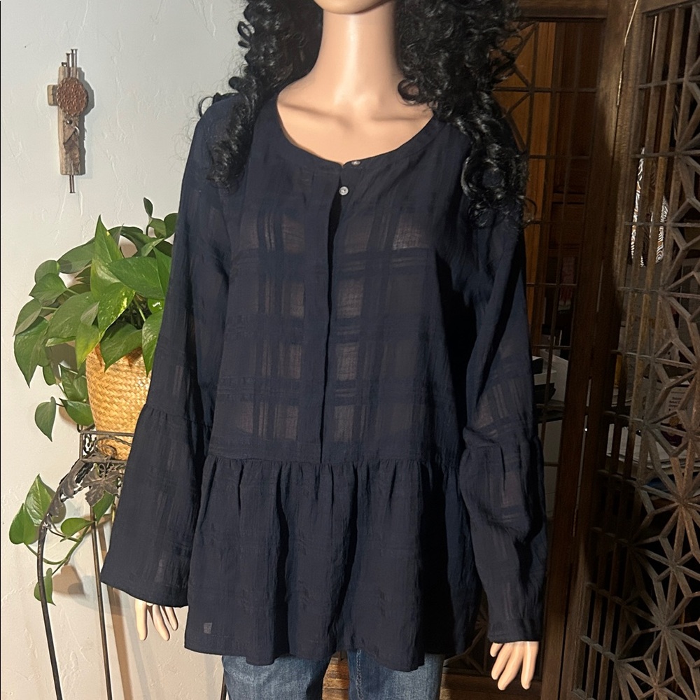 LOFT NAVY BEAUTIFUL BLOUSE XL - Picture 2 of 11
